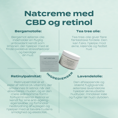 Natcreme med CBD og retinol